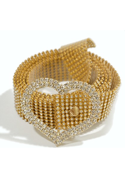 Lüks Kadın Taklidi Kemer Kadın Parlak Gelin Geniş Bling Kristal Elmas Bel Uzun Zincirli Kemer Rhinestones Inci Kemerler (Yurt Dışından) fırsatları