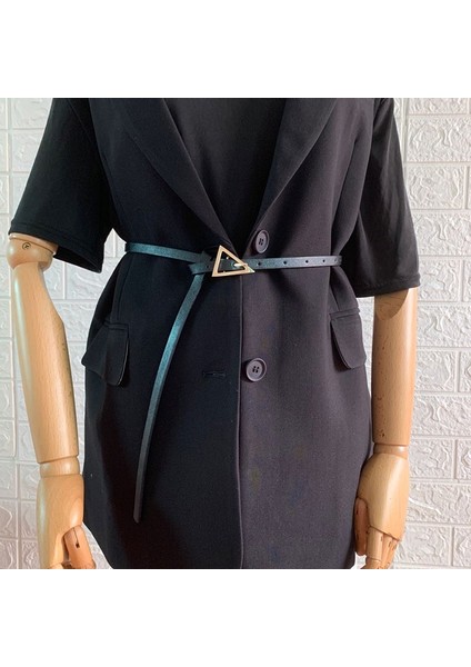 Renkler Kadınlar Lüks Marka Kemerler Moda Pu Deri Vintage Ince Kemer Bayanlar Altın Üçgen Toka Kemer Kot Elbise Için (Yurt Dışından)