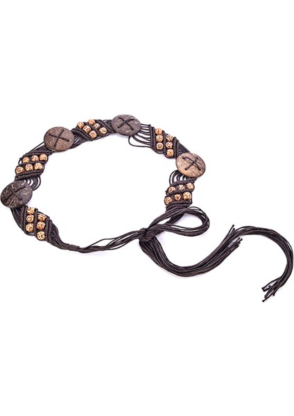 Kadın Boho Örme Halat Ahşap Boncuklu Kemer Bel Zinciri Giyim Aksesuarı Vintage Bohemian Beachwear Yaz Katı Kadın Kemer (Yurt Dışından) fiyatları