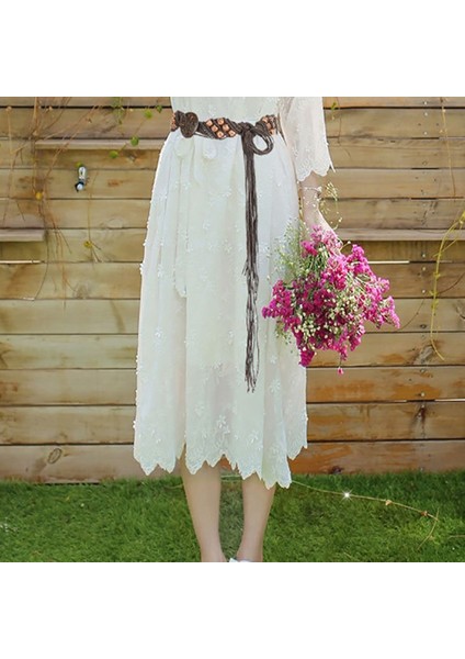 Kadın Boho Örme Halat Ahşap Boncuklu Kemer Bel Zinciri Giyim Aksesuarı Vintage Bohemian Beachwear Yaz Katı Kadın Kemer (Yurt Dışından) fırsatları
