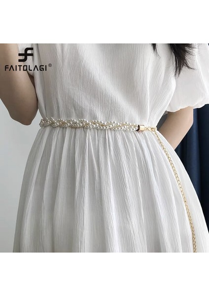 Dokuma Inciler Bel Zincir Kemer Kadın Metal Altın Renk Kemer Basit Kore Tarzı Zincir Kemer Kazak Elbise Dekorasyon Zincir Kemer (Yurt Dışından) fırsatları