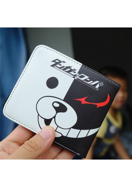 Anime Danganronpa Monokuma Pu Cüzdan Kimlik Kartı Tutucu Erkek Kadın Kısa Ikiye Katlanmış Kimlik Bozuk Para Cüzdanı Kılıfı Para Klipsi Hediye (Yurt Dışından) modelleri