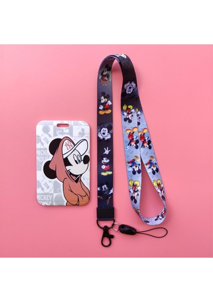 Disney Karikatür Mickey Minnie Kız Kordon Kredi Kımlık Rozeti Tutucu Anahtarlık Çanta Öğrenci Kadın Seyahat Bankası Otobüs Kartvizit Kapağı (Yurt Dışından)