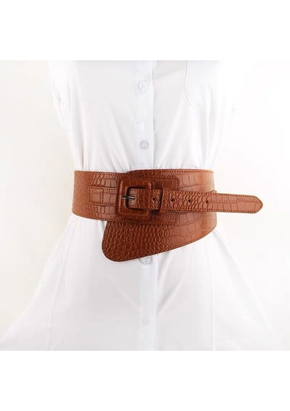 2022 Dames Riem Krokodil Patroon Pu Leer Brede Riem Jas Jurk Jas Korse Moda Lüks Tasarımcısı Merk Riemen Voor Vrouwen (Yurt Dışından) fiyatları