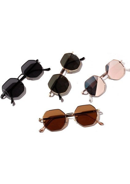 Poligon Metal Güneş Gözlüğü Vintage Çerçeve Kadın Güneş Gözlüğü Erkekler Lüks Marka Tasarım Güneş Gözlüğü Kadın Ayna Gafas De Sol UV400 (Yurt Dışından) modelleri