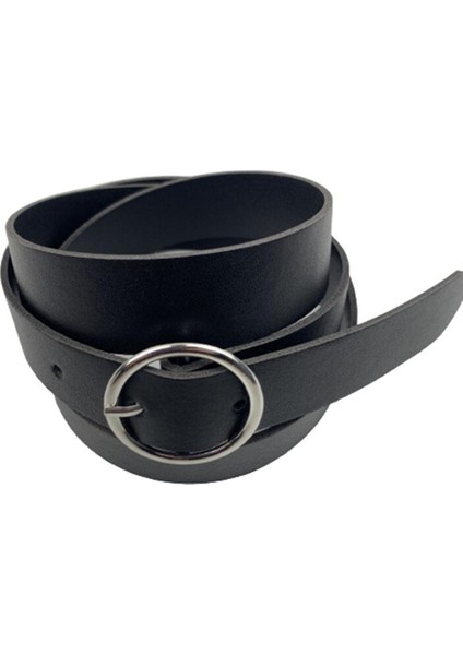 Lederen Riem Vrouwen Klassieke Retro Eenvoudige Riem Vrouwelijke Ronde Gesp Vrouwelijke Riem Eenvoudige Ronde Pin Gesp Nieuwe (Yurt Dışından)