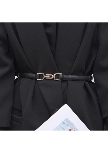 Moda Ayarlanabilir Kemerler Kadınlar Için Sıska Metal Altın Toka Bel Kemeri Pu Deri Ince Kemer Kadın Elastik Elbise Kemer 304 (Yurt Dışından) fiyatları