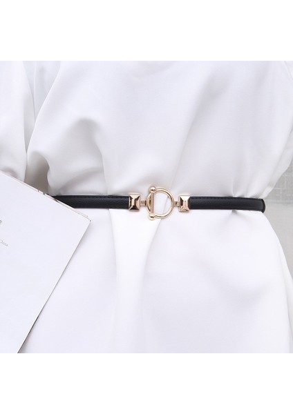 Moda Ayarlanabilir Kemerler Kadınlar Için Sıska Metal Altın Toka Bel Kemeri Pu Deri Ince Kemer Kadın Elastik Elbise Kemer 304 (Yurt Dışından) modelleri