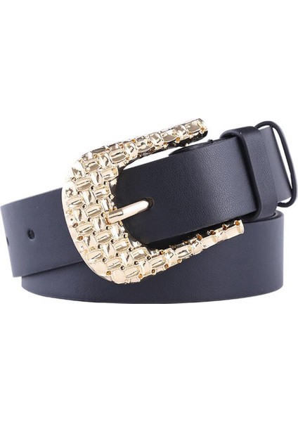 Nieuwe Retro Carve Gouden Gesp Riem Vrouwen Modu Pu Zwarte Lichtmetalen Riemen Vrouwelijke Jurk Jeans Marka Tasarım Tailleband 2022 (Yurt Dışından)