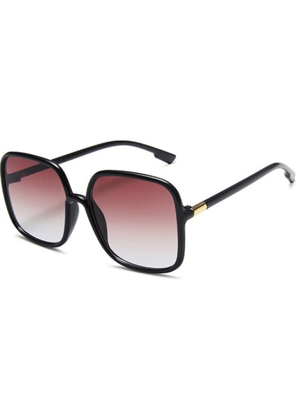 Klasik Vintage Güneş Gözlüğü Kadın Büyük Boy Kare Plastik Çerçeve Lüks Marka Tasarımcısı Şeffaf Gri Pembe Lens Tonları (Yurt Dışından) fırsatları