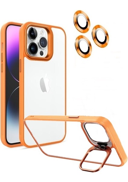 Apple iPhone Uyumlu 14 Pro Max Kılıf Alp Kamera Standlı ve Kamera Koruyuculu Kapak