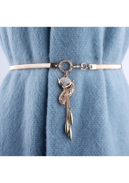 Moda Bayanlar Rhinestone Ince Metal Zincir Kemer Elastik Bel Kemerleri Kadınlar Için Yuvarlak Toka Elbiseler Kadın Lüks Ceinture Femme (Yurt Dışından) indirimleri