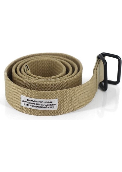 Q 120 cm Kare Çift Halka Toka Siyah Kanvas Kemerler Kadınlar Için Düz Renk Rahat Tek Bel Kemeri Erkek Kemer Öğrenci Kemer (Yurt Dışından)