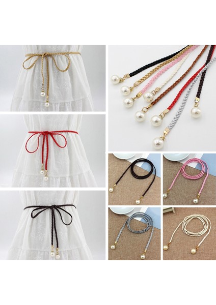 Moda Ince Örgü Kadın Kemer Dokuma Püskül Inci Bel Kemeri Boho Kızlar Kemer Bel Halat Bel Kemerleri Elbise Aksesuarları (Yurt Dışından) modelleri