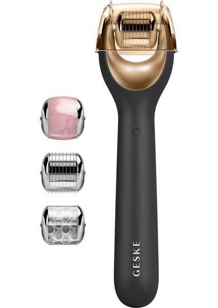 Mikro İğneli, Buz Başlığı, Pembe Kuvars Başlıklı Dermaroller Cihaz | MicroNeedle Face Roller