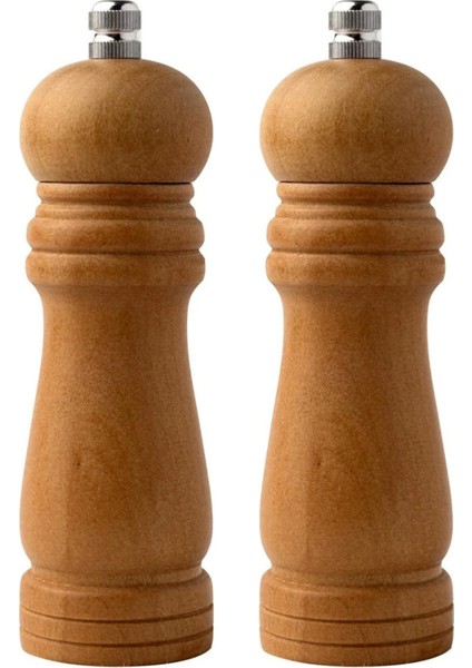 Bambu Gövdeli Komple Ahşap Tuz Karabiber Değirmeni Baharat Öğütücüsü Orta Boy 16 cm 2 Adet