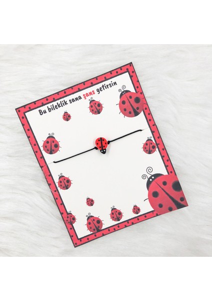 5 Adet Uğur Böcekli Boncuklu Şans Bilekliği