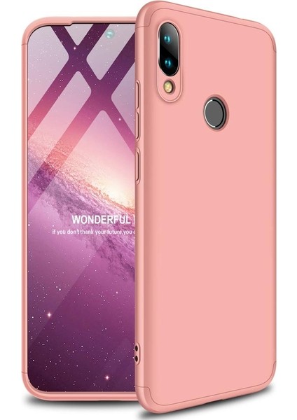 Xiaomi Redmi Note 7 360 Ays Zore Sert Kapak Kılıf Gold