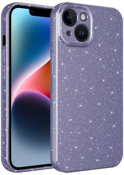 Apple iPhone Uyumlu 14 Plus Kılıf Kamera Korumalı Simli Koton Silikon