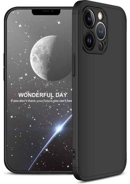 Apple iPhone 13 Pro Max Kılıf 360 Ays Zore Sert Kapak Gri