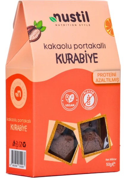 Düşük Proteinli Glutensiz Kakaolu Portakallı Kurabiye 50G