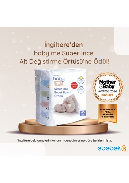 Baby Me Süper İnce Alt Değiştirme Örtüsü 60 X 90 Cm 40 Adet