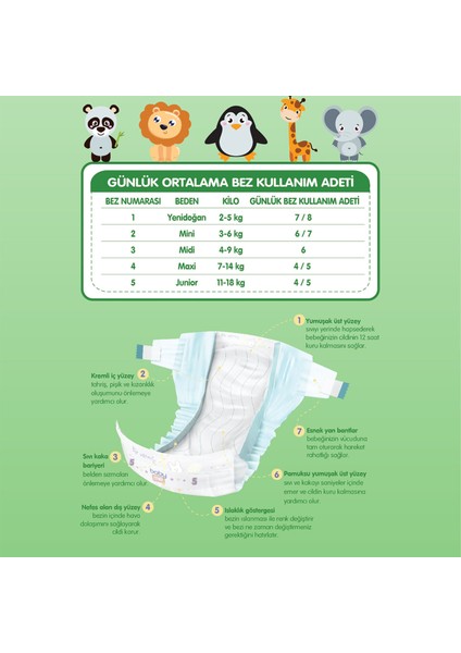 Baby Me Aloe Vera Junior 5 Numara Bebek Bezi 11 - 18 Kg 50 Adet