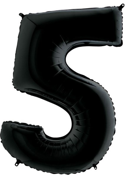 Siyah Renk 5 Rakam Folyo Balon 100 cm