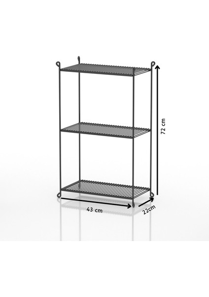 Teknotel Üç Katlı Metal Düzenleyici Ayakkabılık Havluluk Saksılık Siyah MG015 indirimleri