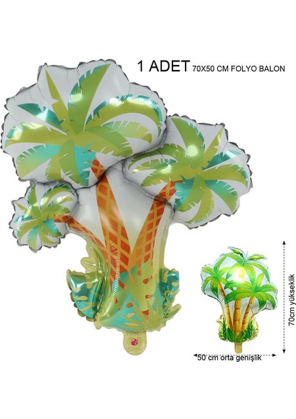 Hawaii Coconut Hindistan Cevizi Ağacı Şeklinde Folyo Balon 70X50 cm 1 Adet