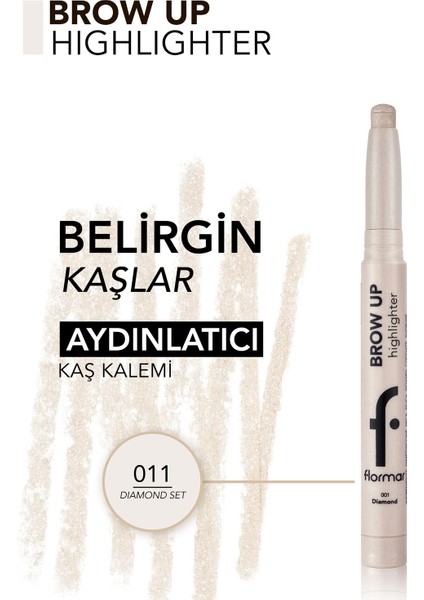 Kremsi Dokulu Brow Up Highlighter Pencil Kaş Kalem Seti- Gümüş (001 Diamond)