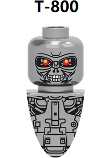 Film Kafatası Terminatör T800 Robot Yapı Taşları Mini Aksiyon Figürü Oyuncakları (Yurt Dışından)