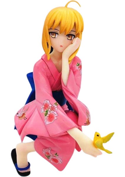 Bir Adet 13 cm Sabre Serisi Süsler Koleksiyon Modeli Hediyeler, Pembe Mavi Kimono Anime Süsler (Yurt Dışından)