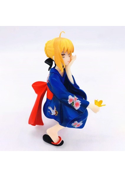 Bir Adet 13 cm Sabre Serisi Süsler Koleksiyon Modeli Hediyeler, Pembe Mavi Kimono Anime Süsler (Yurt Dışından) fiyatları