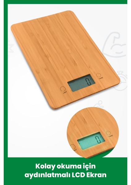 48430 Antibakteriyel Bambu Mutfak Baskülü