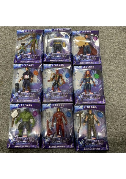 Yenı LED Thanos Çocuklar Marvel Siyah Panter Örümcek Adam Kaptan Amerika Thor Demir Adam Hulk Avengers Aksiyon Figürü Oyuncakları Modeli Bebek (Yurt Dışından)