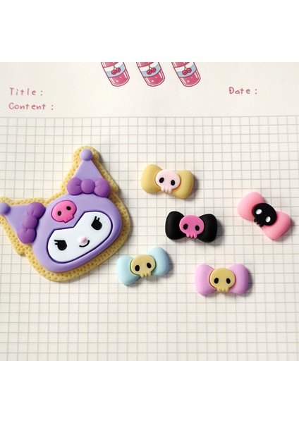 10 Adet Kawaii Anime Kuromi Karikatür Papyon Şekli Reçine Minyatür Oyuncak Dıy El Sanatları Telefon Kabuk Yama Tırnak Takısı Saç Aksesuarları (Yurt Dışından)