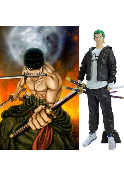 Yeşil Ev Anime Heykelcik Colorfast Tek Parça Roronoa Zoro Karikatür Model Oyuncak (Yurt Dışından) indirimleri