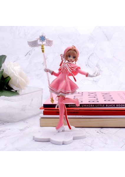 Anime Güzel Pembe Card Captor Sakura Aksiyon Figürleri Modelleri Pvc Şekilli Kalıp Araba Kek Süslemeleri Sihirli Değnek Kız Oyuncak Hediye (Yurt Dışından) fırsatları