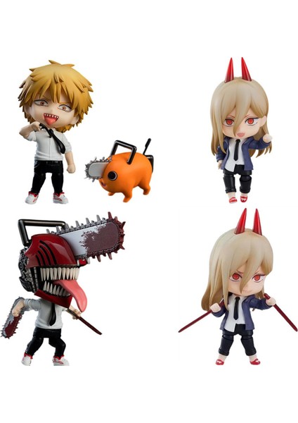 10 cm Anime Testere Adam Figürü Pochita Güç Elektrikli Kez Kawaii S Versiyonu Figürlü Oyuncak Araba Dekorasyon Pvc Model Bebek Hediye (Yurt Dışından)