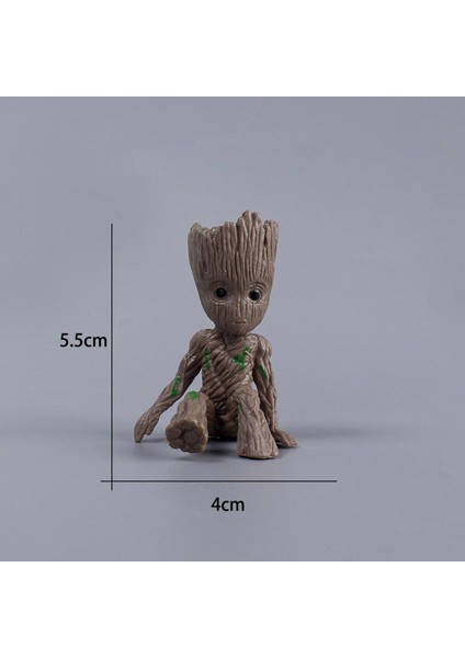 6 cm Ağaç Adam Groot Guardians Galaxy Marvel Avengers Anime Mini Oyuncaklar Aksiyon Figürü Oturan Groot Çocuk Oyuncakları Hediyeler (Yurt Dışından)