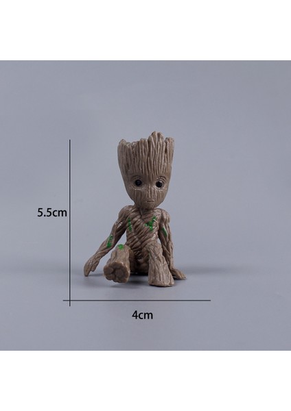 6 cm Ağaç Adam Groot Guardians Galaxy Marvel Avengers Anime Mini Oyuncaklar Aksiyon Figürü Oturan Groot Çocuk Oyuncakları Hediyeler (Yurt Dışından)