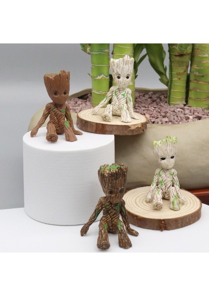 4 Adet 6 cm Guardian Galaxy Ağacı Adam Groot Kek Dekor Aksiyon Oyuncak Figürü Bebek Modeli Karikatür Marvel Avenger Minigroot Çocuk Hediye (Yurt Dışından)