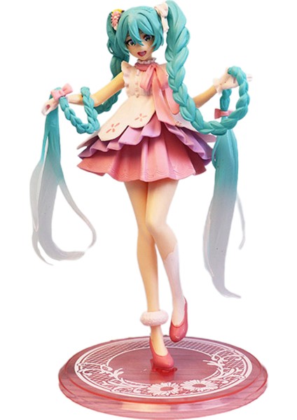 18 cm Hatsune Miku Şekil Tabanı ile Pvc Katı Model Sevimli Kız Minyatür Heykelcik Masaüstü Süsleme Koleksiyon Japon Sanal Şarkıcı Miku Şekil Modeli Doğum Günü Hediyesi (Yurt Dışından) modelleri
