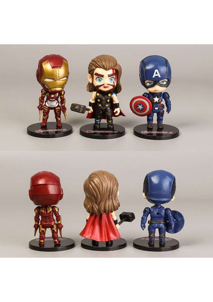 6 Adet Mini Karikatür Avengers Örümcek Adam Kaptan Amerika Bebek Ekran Kalıp Çocuklar Biblo (Yurt Dışından) modelleri