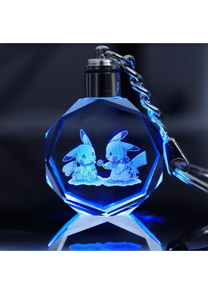 Pokemon Anime Figürü Pikachu Togepi Charizard Eevee Jigglypuff Kristal Aydınlık Anahtarlık CHILDREN39S Oyuncak Doğum Günü Hediyeleri (Yurt Dışından)