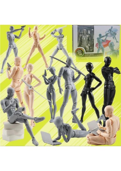 1 Takım 13 cm Sanatçı Sanat Resim Anime Figürü Kroki Beraberlik Erkek Kadın Hareketli Vücut Aksiyon Figürü Oyuncak Modeli Beraberlik Manken (Yurt Dışından)