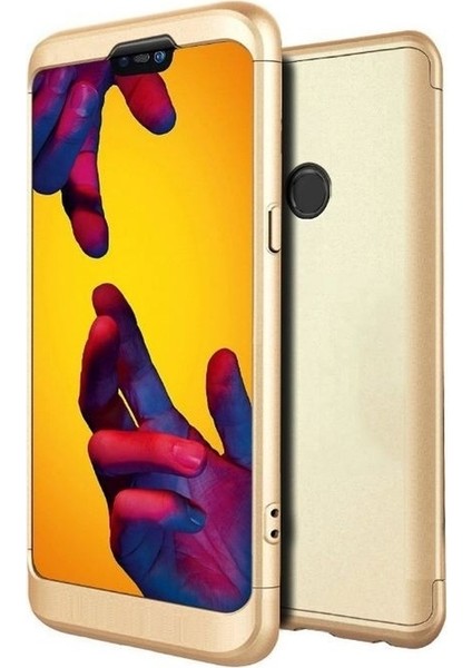 Samsung Galaxy M10S Kılıf 360 Ays Sert Rubber Kapak Gold
