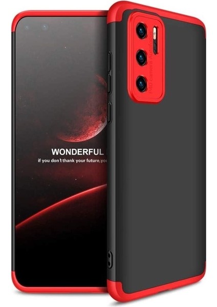 Huawei P40 Pro Kılıf 360 Ays Zore Sert Kapak Gri