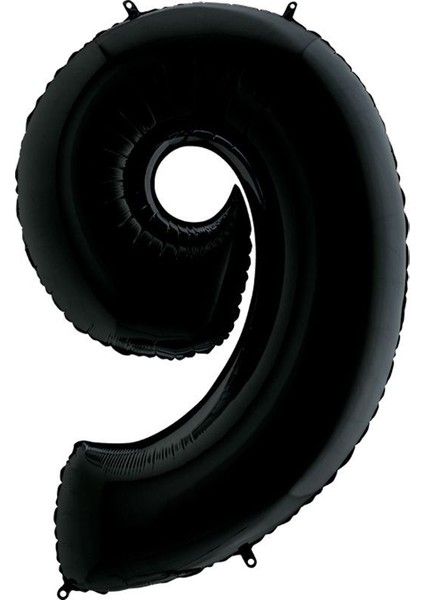 Siyah Renk 9 Rakam Folyo Balon 100 cm